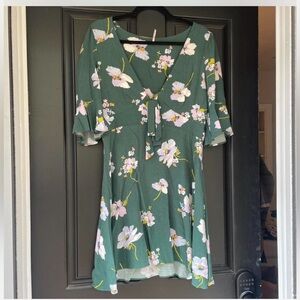 Free People Green Floral Dress
